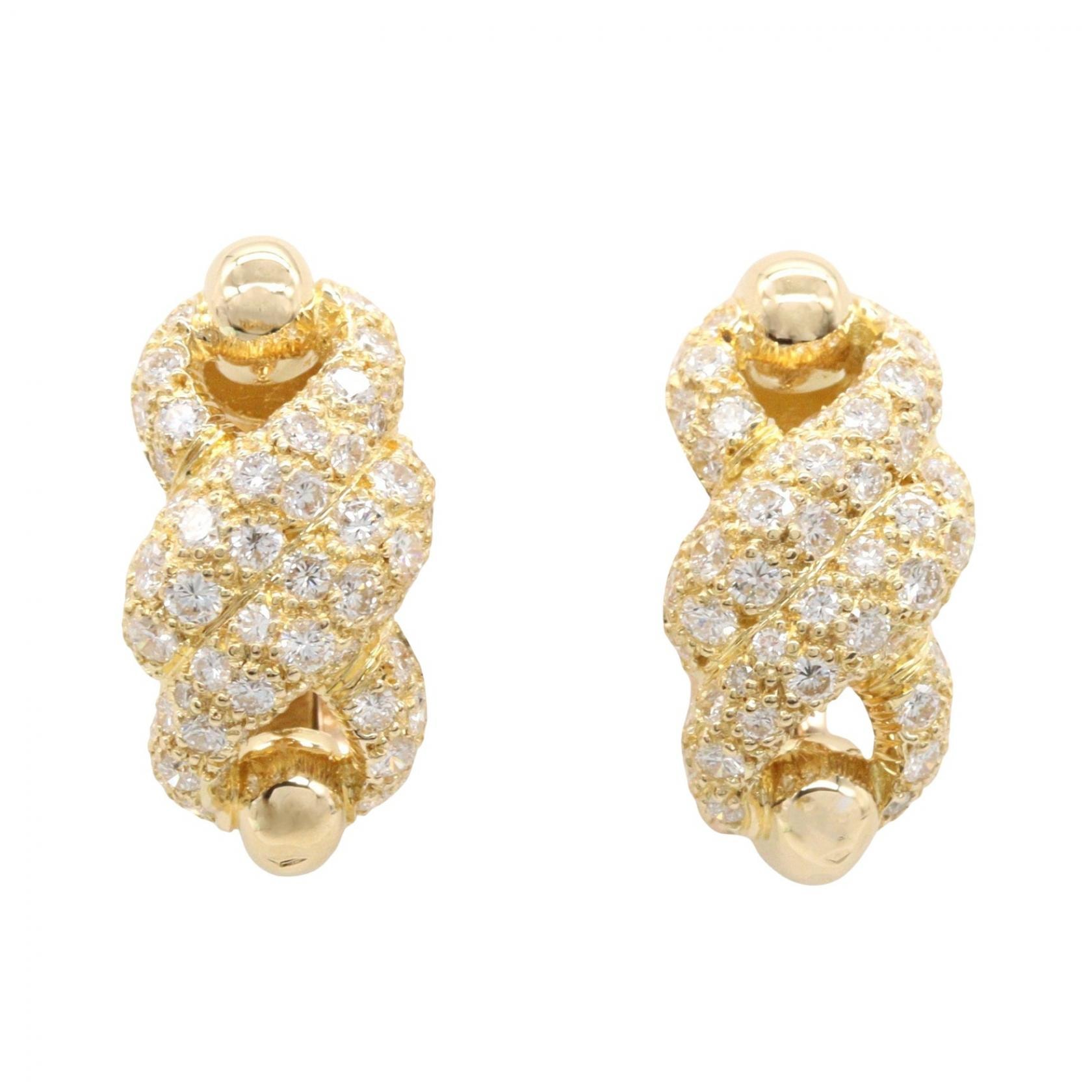 カルティエ CARTIER トルネード ダイヤ ピアス ピアス ジュエリー ダイヤモンド K18(イエローゴールド) レディース ゴールド系 / クリア系 【中古】