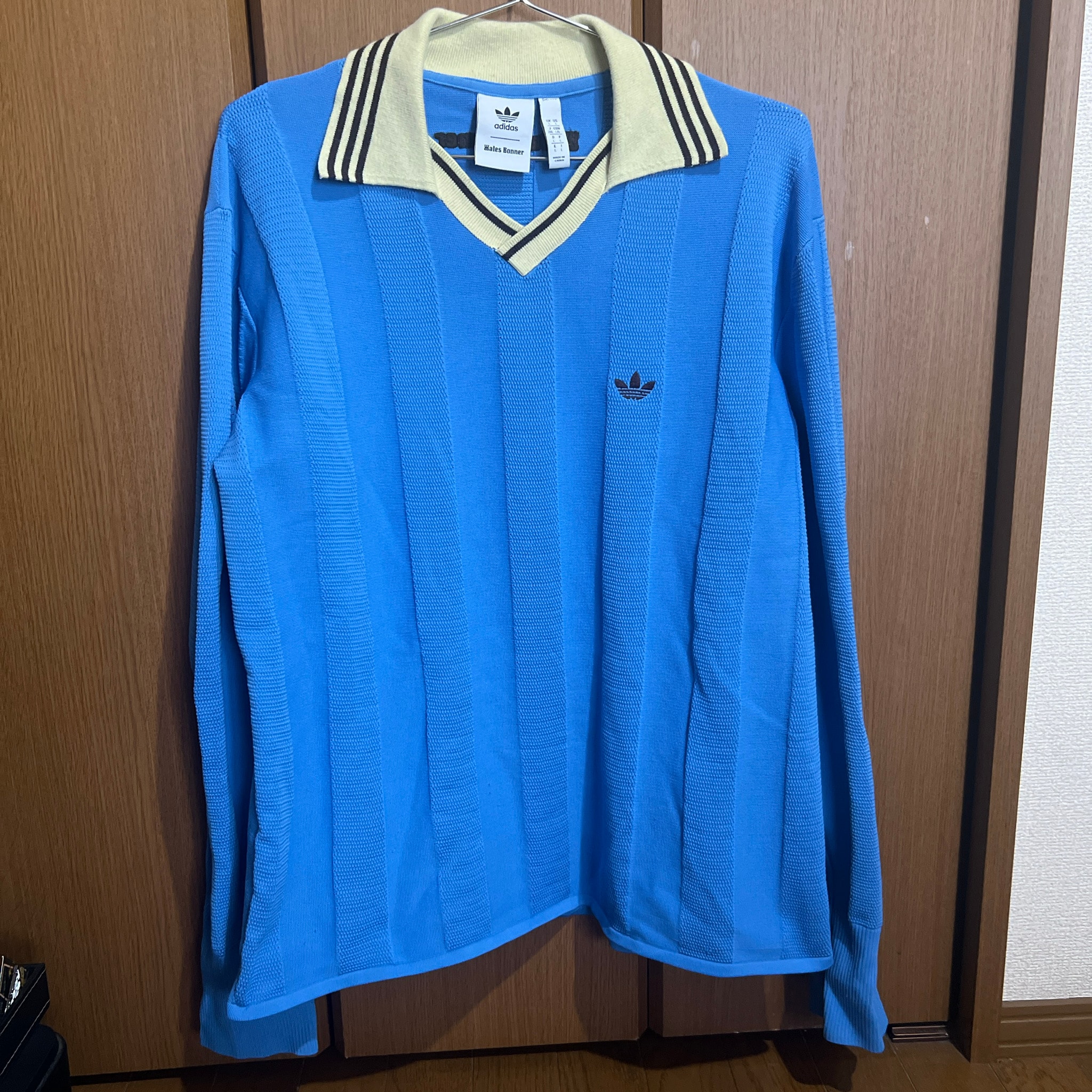 Adidas x Wales Bonner Knit Long Sleeve Soccer T-Shirt "Lucky Blue"
