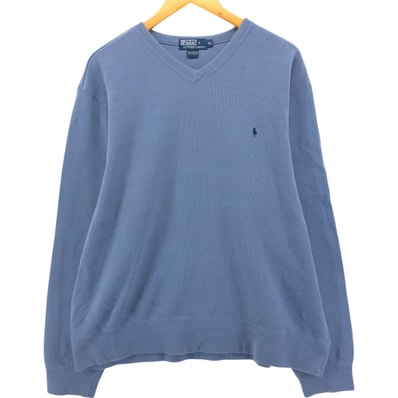 古着 ラルフローレン Ralph Lauren POLO by Ralph Lauren Vネック ワンポイントロゴスウェットシャツ トレーナー メンズXL相当/eaa550713
