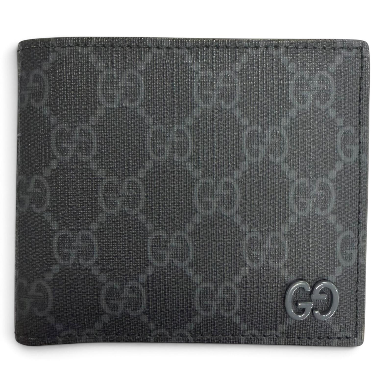 極美品 グッチ 二つ折り財布 GG コインウォレット グレー メンズ