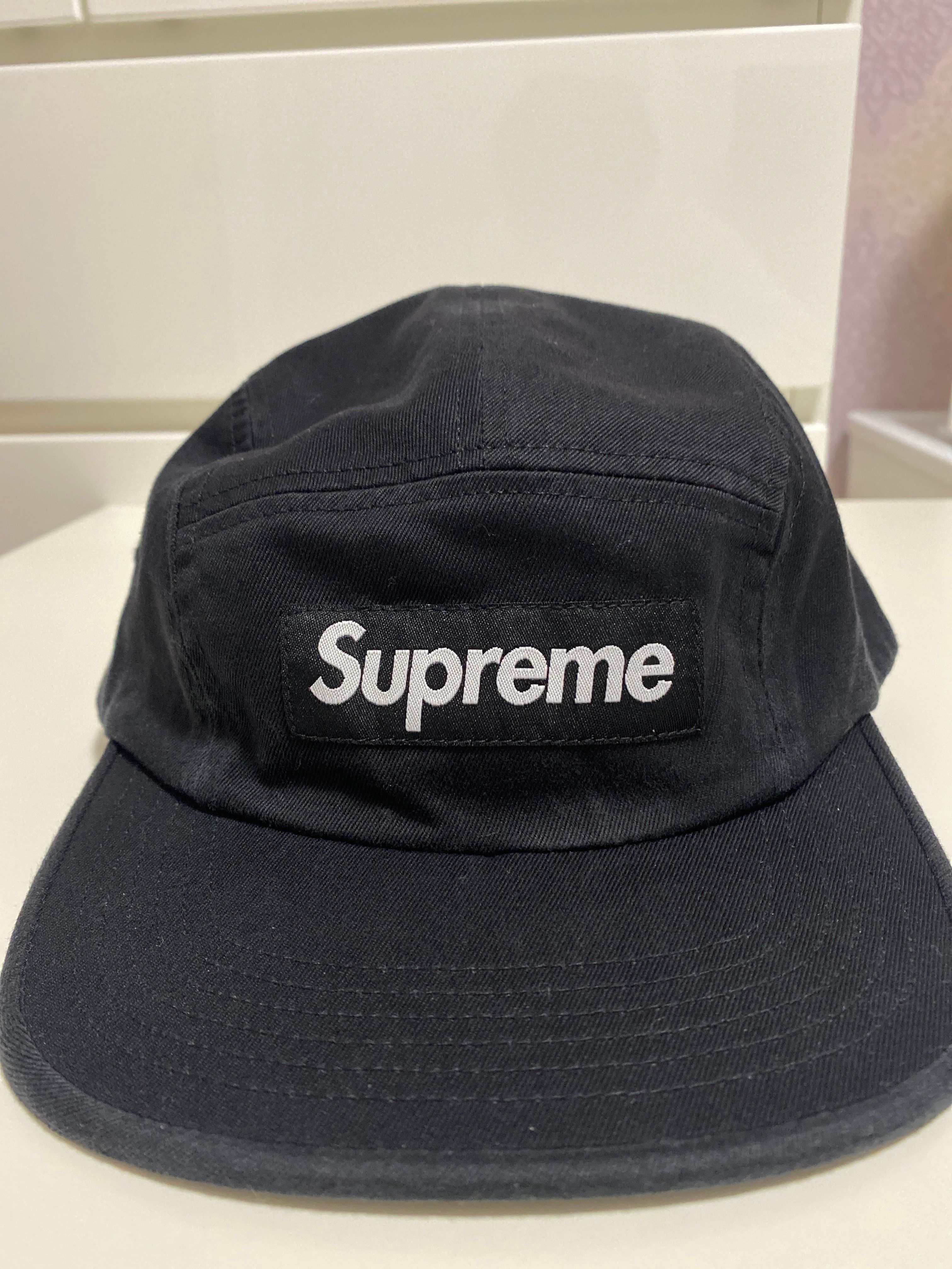 Supreme Washed Chino Twill Camp Cap (24FW) "Black"