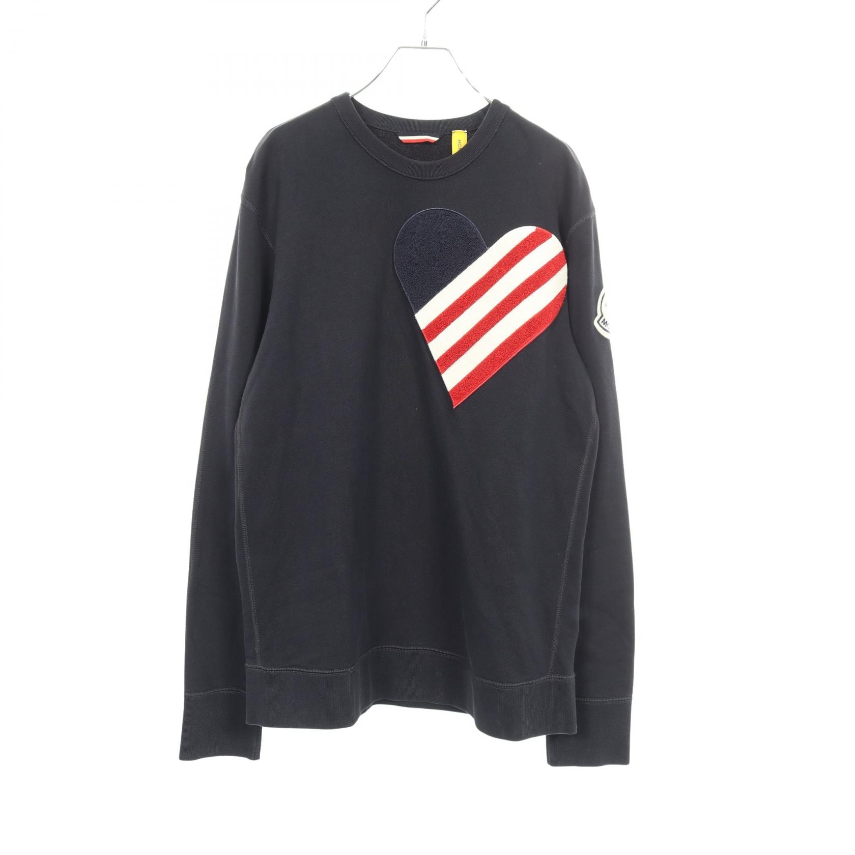 モンクレール MONCLER MONCLER GENIUS 2 1952 ビッグハートワッペン パーカー 衣料品 トップス コットン メンズ ネイビー系 8044900 【中古】