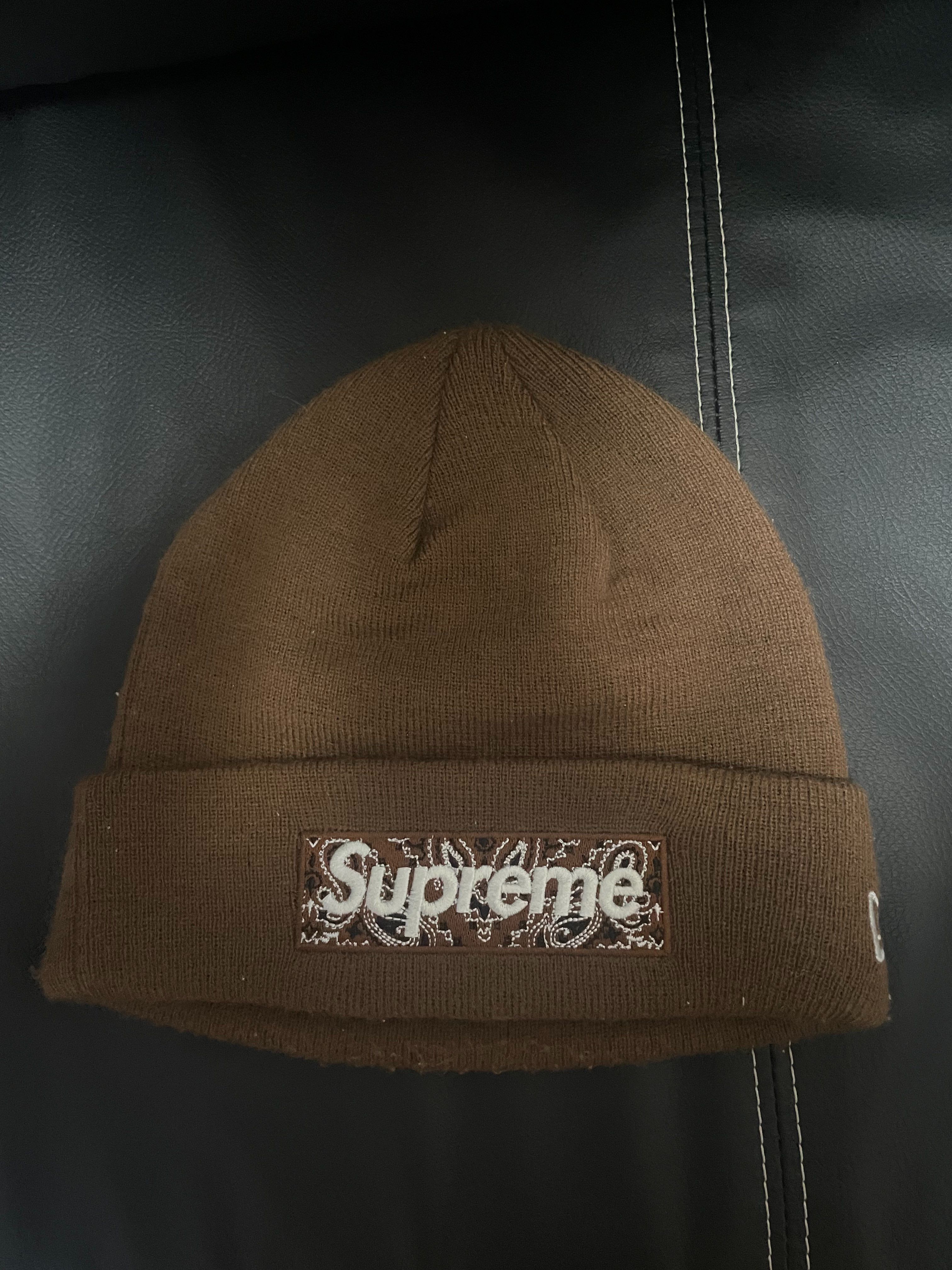 Supreme New Era® Box Logo Beanie "Brown"