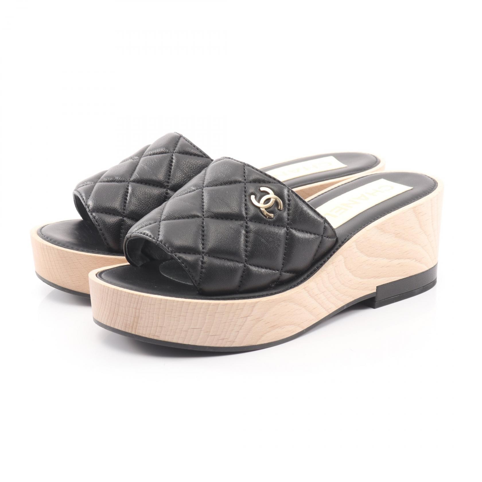 シャネル CHANEL マトラッセ ミュール 靴 レザー レディース ブラック系 【中古】