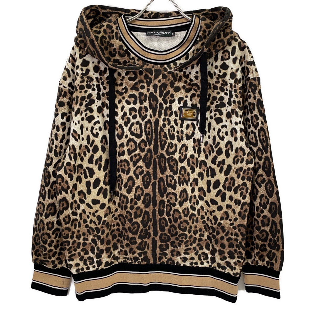 B (目立った傷や汚れなし)】【美品】DOLCE&GABBANA ヒョウ柄シャツ