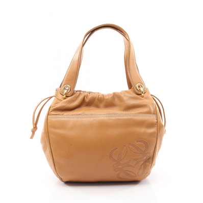 ロエベ LOEWE アナグラム ハンドバッグ バッグ レザー レディース ベージュ系 【中古】