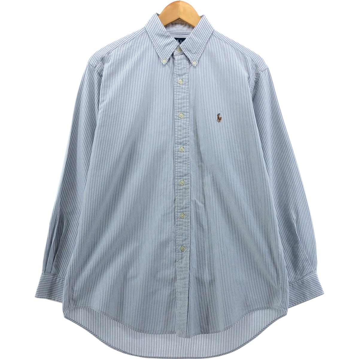 古着 ラルフローレン Ralph Lauren YARMOUTH 長袖 ボタンダウンストライプシャツ メンズM相当/eaa561510