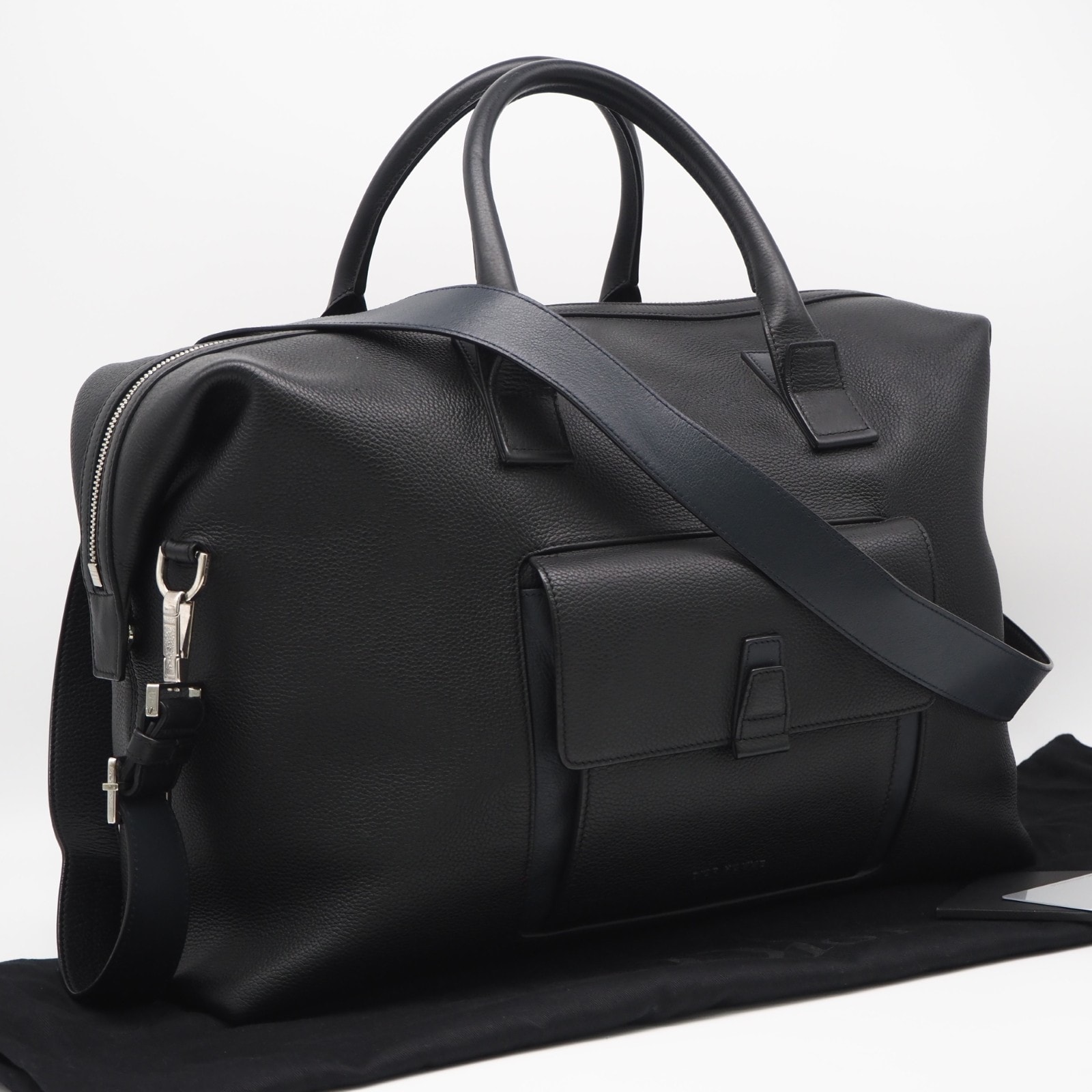 美品 DIOR HOMME ディオール・オム レザー 2WAYボストンバッグ - 2wayボストンバッグ ブラック ネイビー カーフレザー メンズ