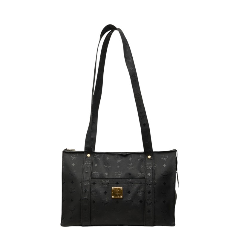 エム シー エム ヴィセトス トートバッグ ショルダーバッグ ブラック PVC レディース MCM 【中古】