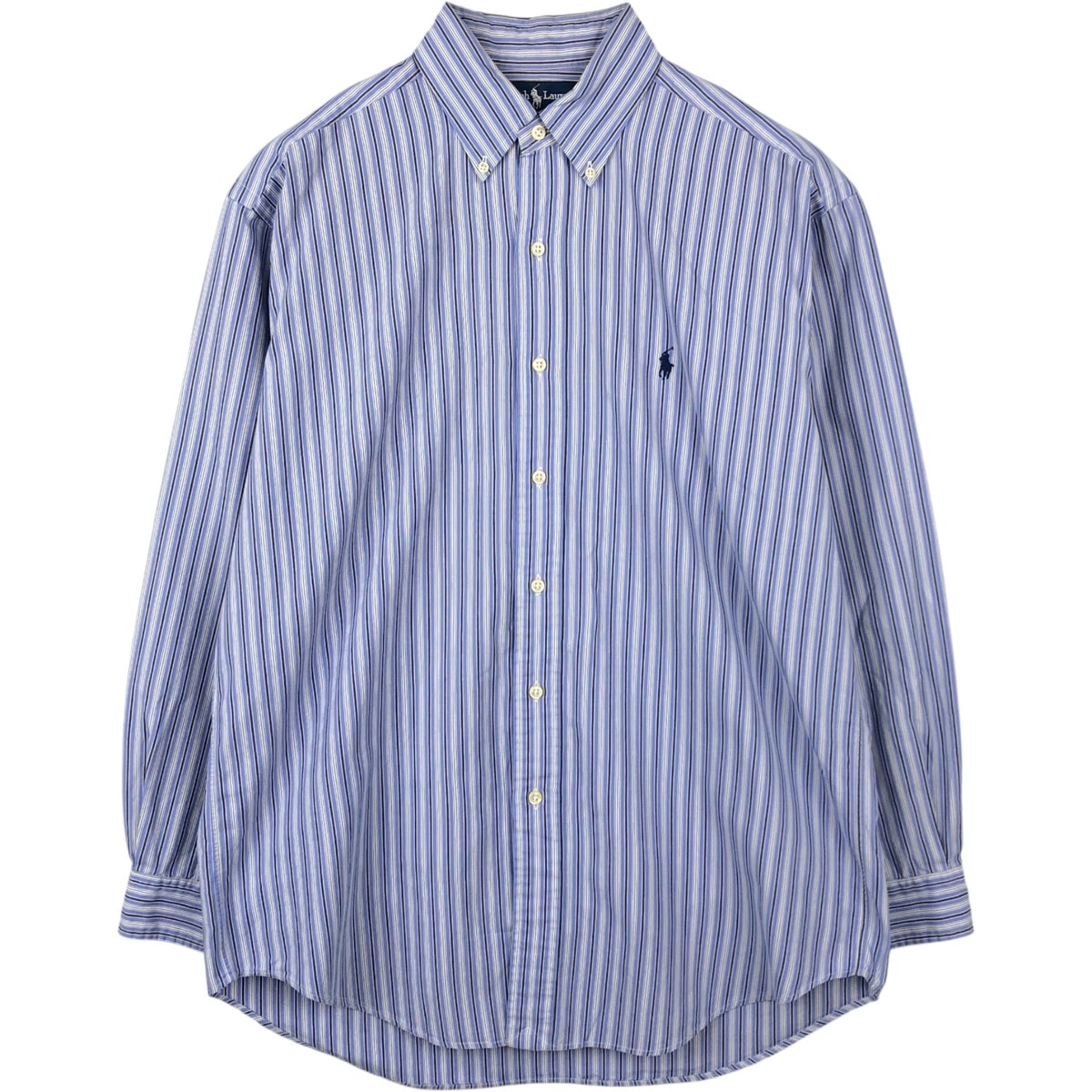 古着 ラルフローレン Ralph Lauren BLAKE 長袖 ボタンダウンストライプシャツ メンズM相当/eaa649909