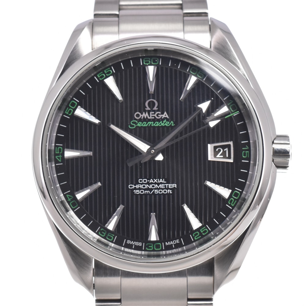 オメガ OMEGA 231.10.42.21.01.001 シーマスター アクアテラ ブラック 自動巻き メンズ 美品 保証書付き 腕時計 L#150956
