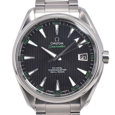 オメガ OMEGA 231.10.42.21.01.001 シーマスター アクアテラ ブラック 自動巻き メンズ 美品 保証書付き 腕時計 L#150956