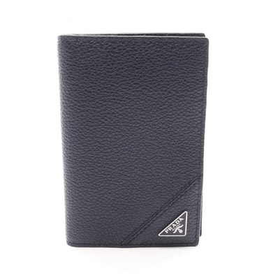 プラダ PRADA カードケース アクセサリー レザー メンズ ネイビー系 【中古】