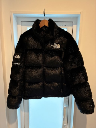 Supreme x The North Face Faux Fur Nuptse Jacket "Black"