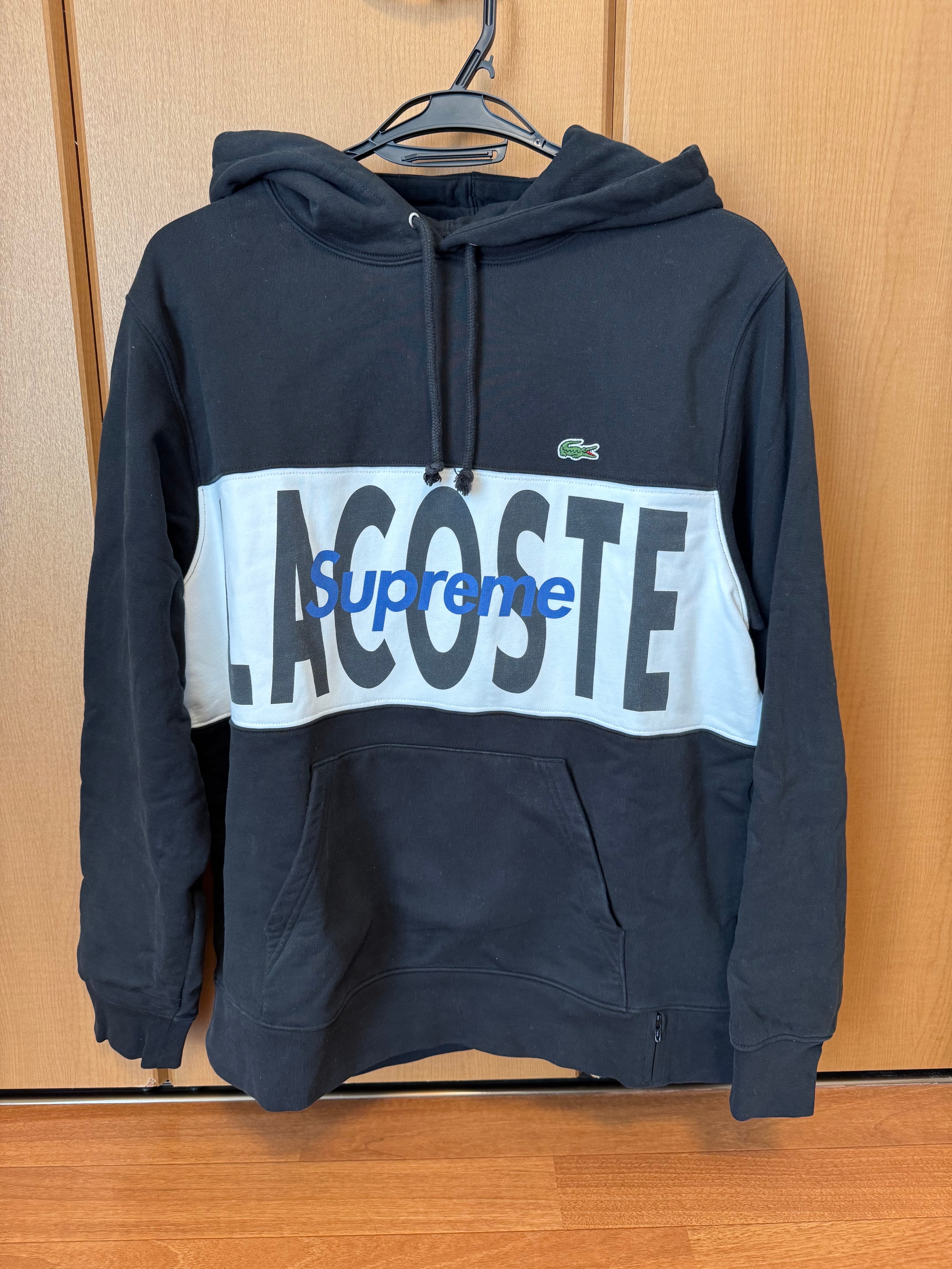 Supreme / Lacoste Logo Panel Hooded Sweatshirt "Black"