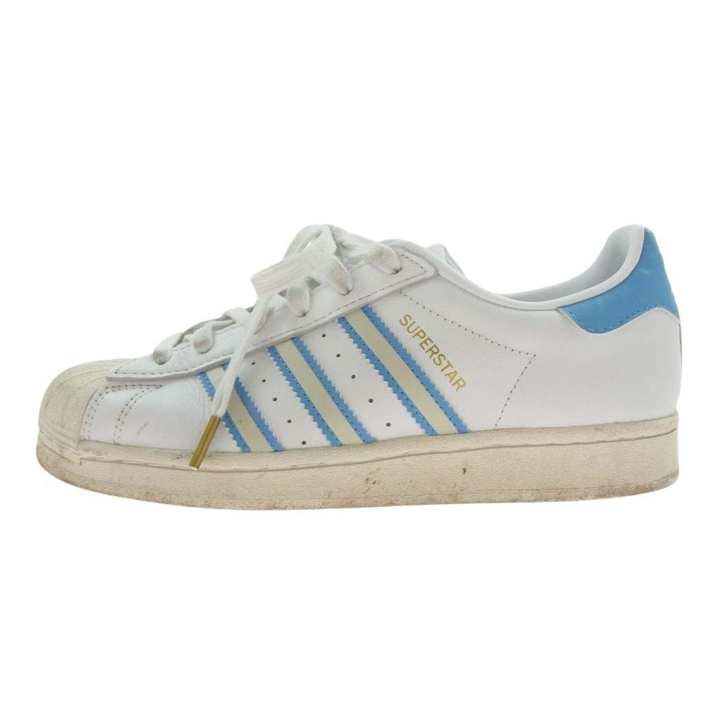adidas アディダス スニーカー GX9876 SUPERSTAR スーパースター ローカット スニーカー ホワイト系 ライトブルー系 24.5cm【中古】