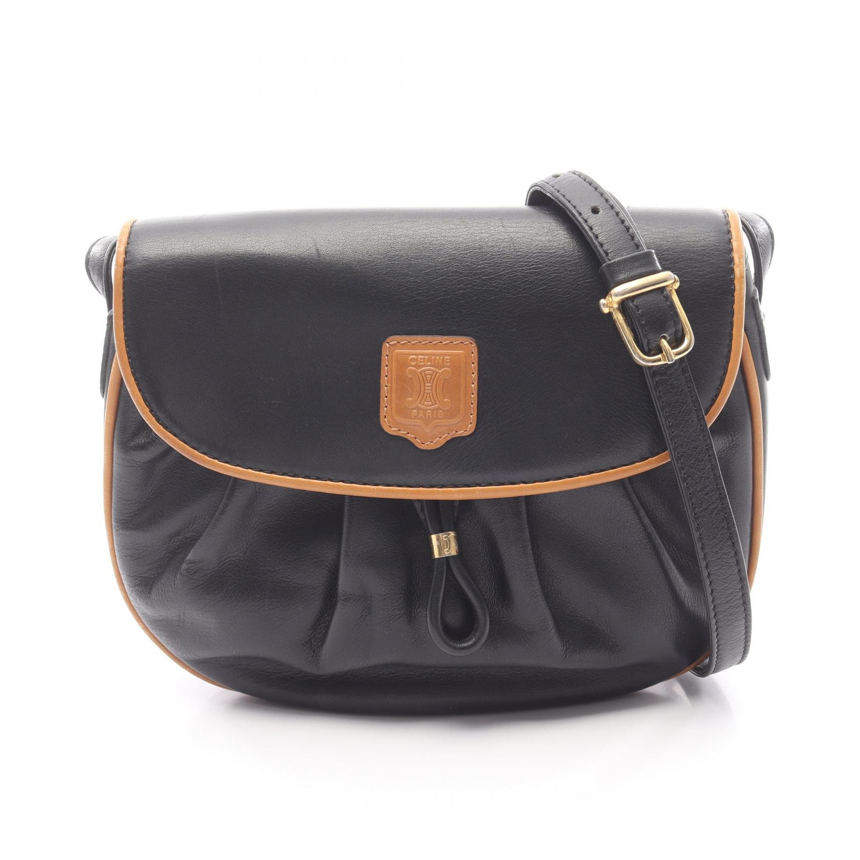 セリーヌ CELINE ショルダーバッグ バッグ レザー レディース ブラック系 【中古】