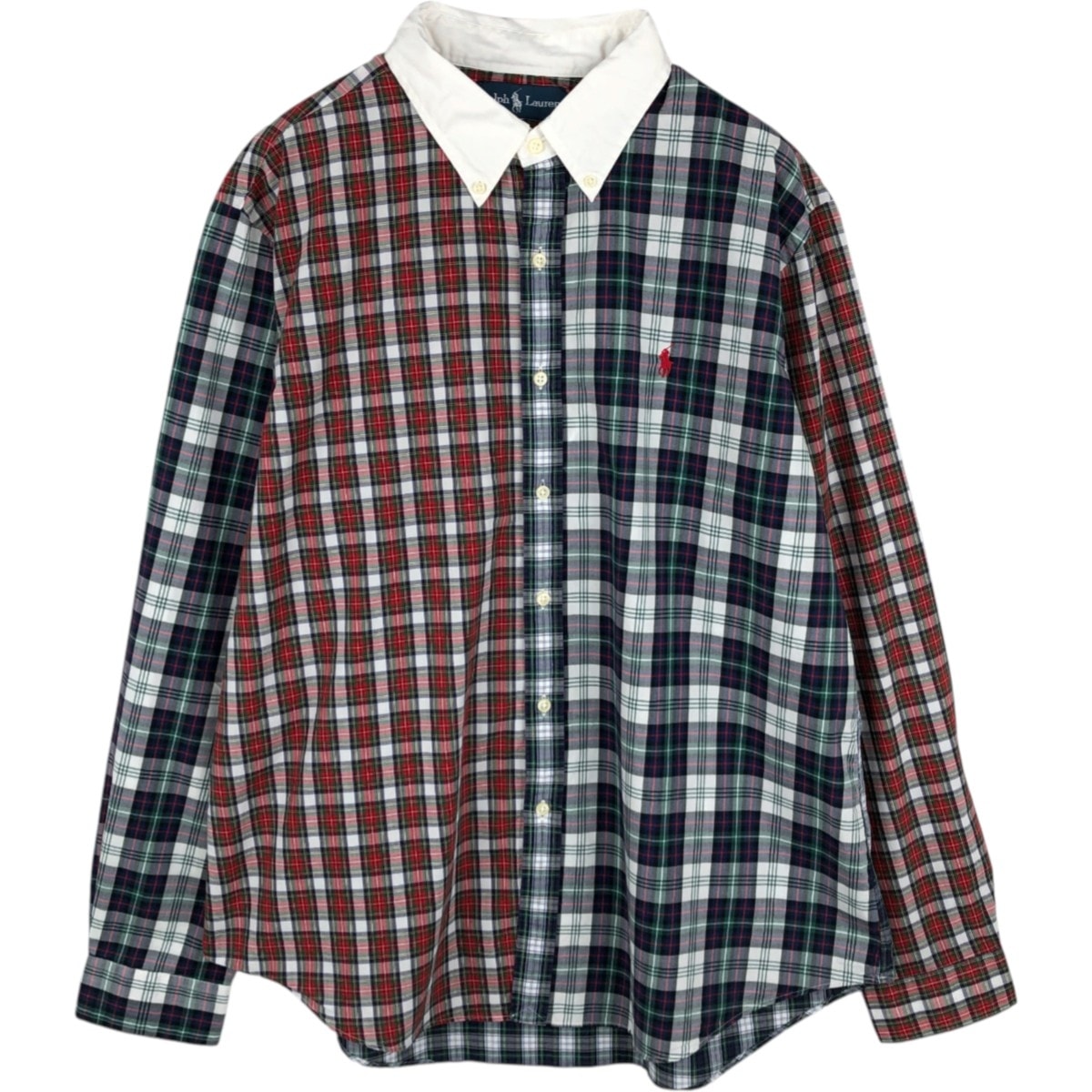 古着 ラルフローレン Ralph Lauren 長袖 ボタンダウンチェックシャツ メンズXL相当 クレイジーパターン クレリックシャツ/eaa678110