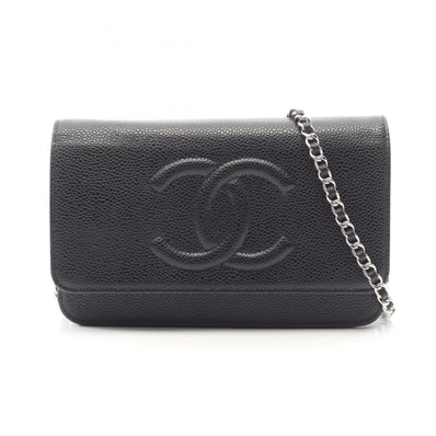 シャネル CHANEL ココマーク ショルダーバッグ バッグ キャビアスキン(グレインドカーフ) レディース ブラック系 【中古】