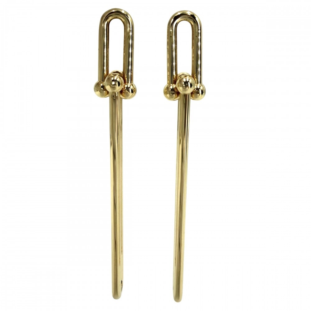 TIFFANY&Co. ティファニー ピアス ハードウェア ダブルロング リンク ピアス  ジュエリー アクセサリー Au750 K18YG K18イエローゴールド    レディース 約9.5g【中古品】