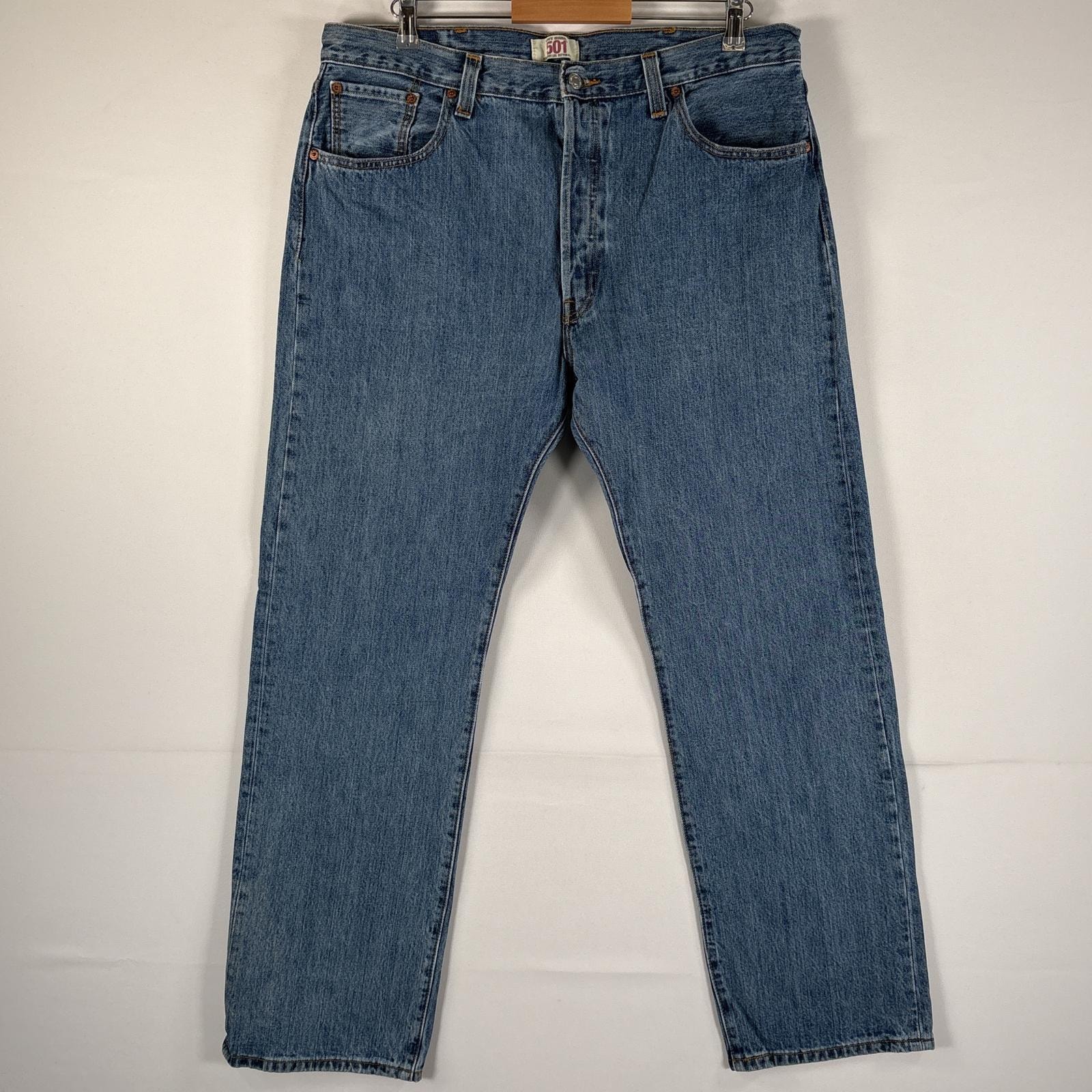 古着 リーバイス Levi's デニムパンツ 501 ブルーデニム ジーンズ ジーパン ストレート ボタンフライ 大きいサイズ w40 L32  ブルー メンズ