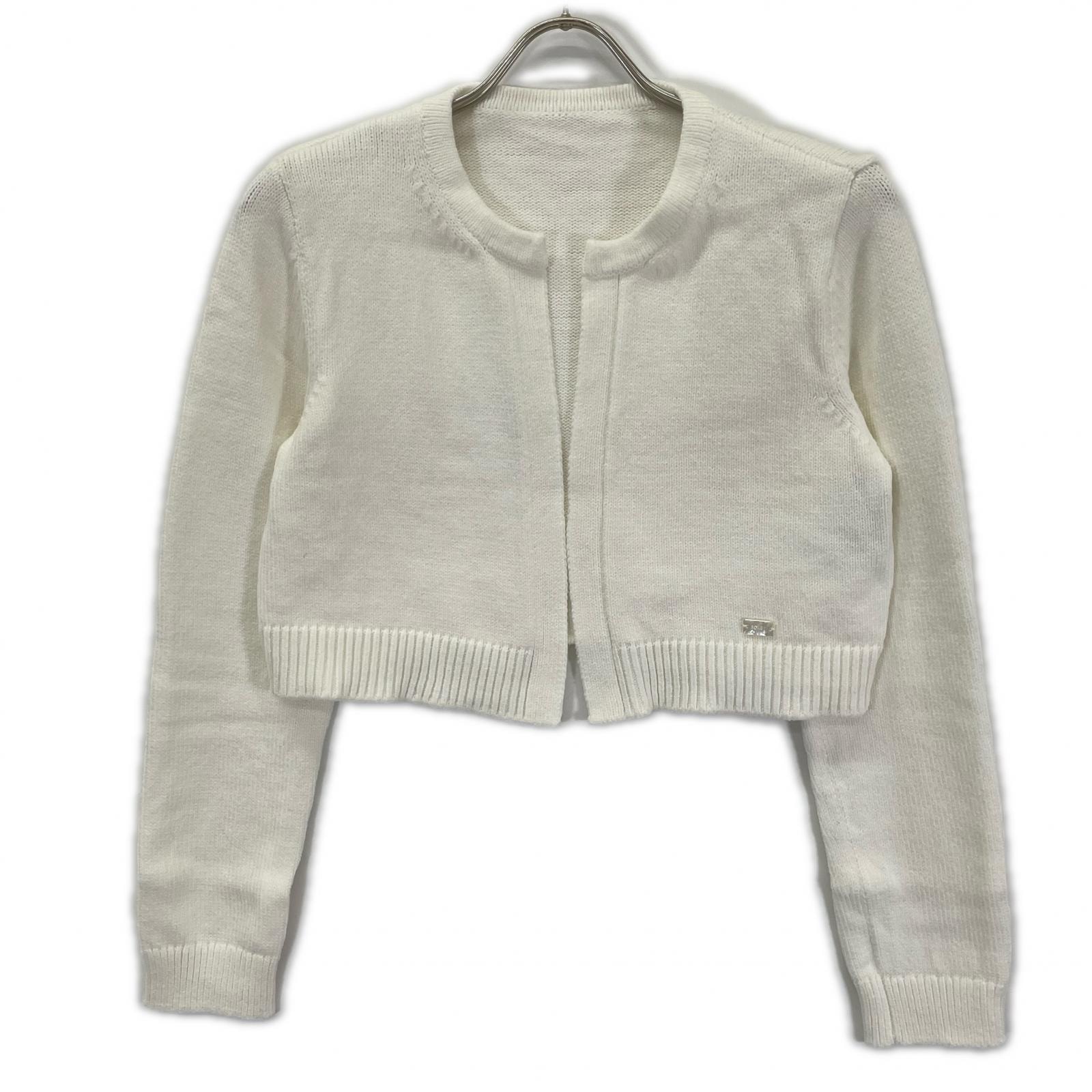 フォクシーニューヨーク 45271 25年 ホワイト Souffle Cardigan クロップドニットカーディガン 38