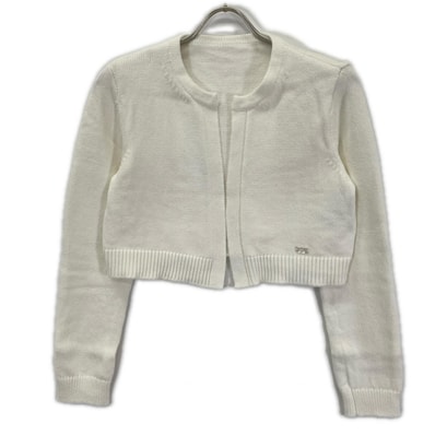 フォクシーニューヨーク 45271 25年 ホワイト Souffle Cardigan クロップドニットカーディガン 38