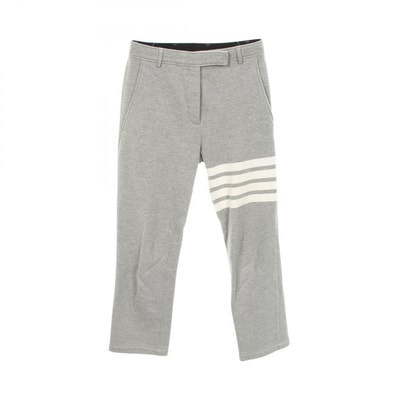 トムブラウン THOM BROWNE 4BAR ボタンフライ パンツ 衣料品 ボトムス コットン メンズ グレー系 【中古】