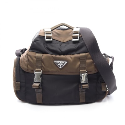 プラダ PRADA Re-Nylon ショルダーバッグ バッグ ナイロン メンズ レディース ブラック系 / ブラウン系 2VH195 【中古】