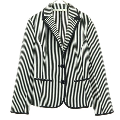 美品 ZARA BASIC ザラベーシック ストライプ柄 長袖 ジャケット S ブラック
