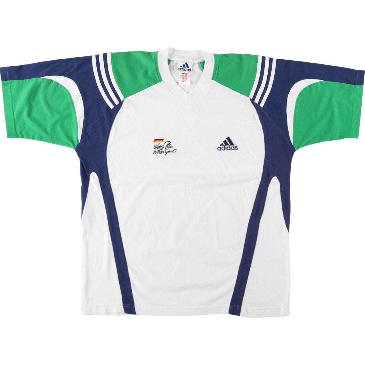 古着 90~00年代 アディダス adidas VネックTシャツ メンズM相当 ヴィンテージ/eaa645071