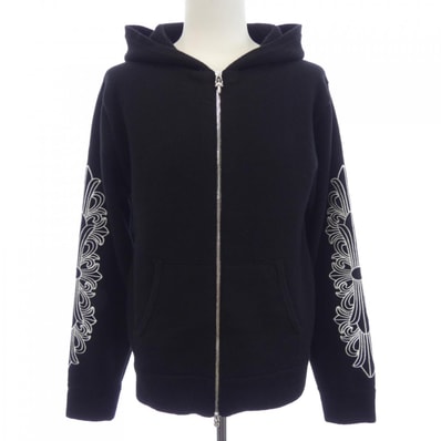 Chrome Hearts Cashmere Floral Cross Dagger & Cross Ball Zip Up Hoodie "Black"