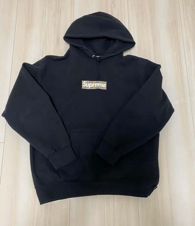 Supreme / Burberry Box Logo Hooded Sweatshirt "Black"