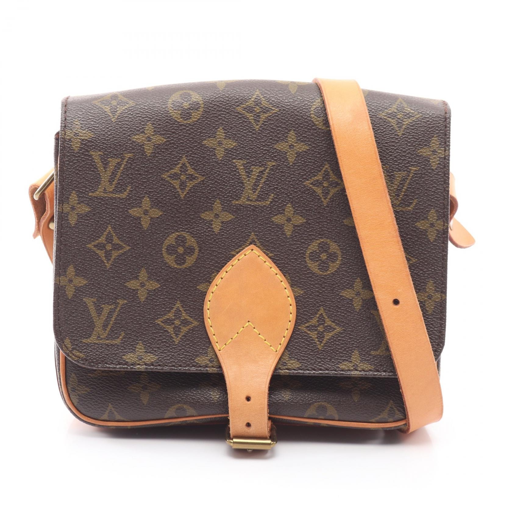 ルイ・ヴィトン LOUIS VUITTON カルトシエールMM モノグラム ショルダーバッグ バッグ PVCコーティングキャンバス レザー レディース ブラウン系 M51253 【中古】
