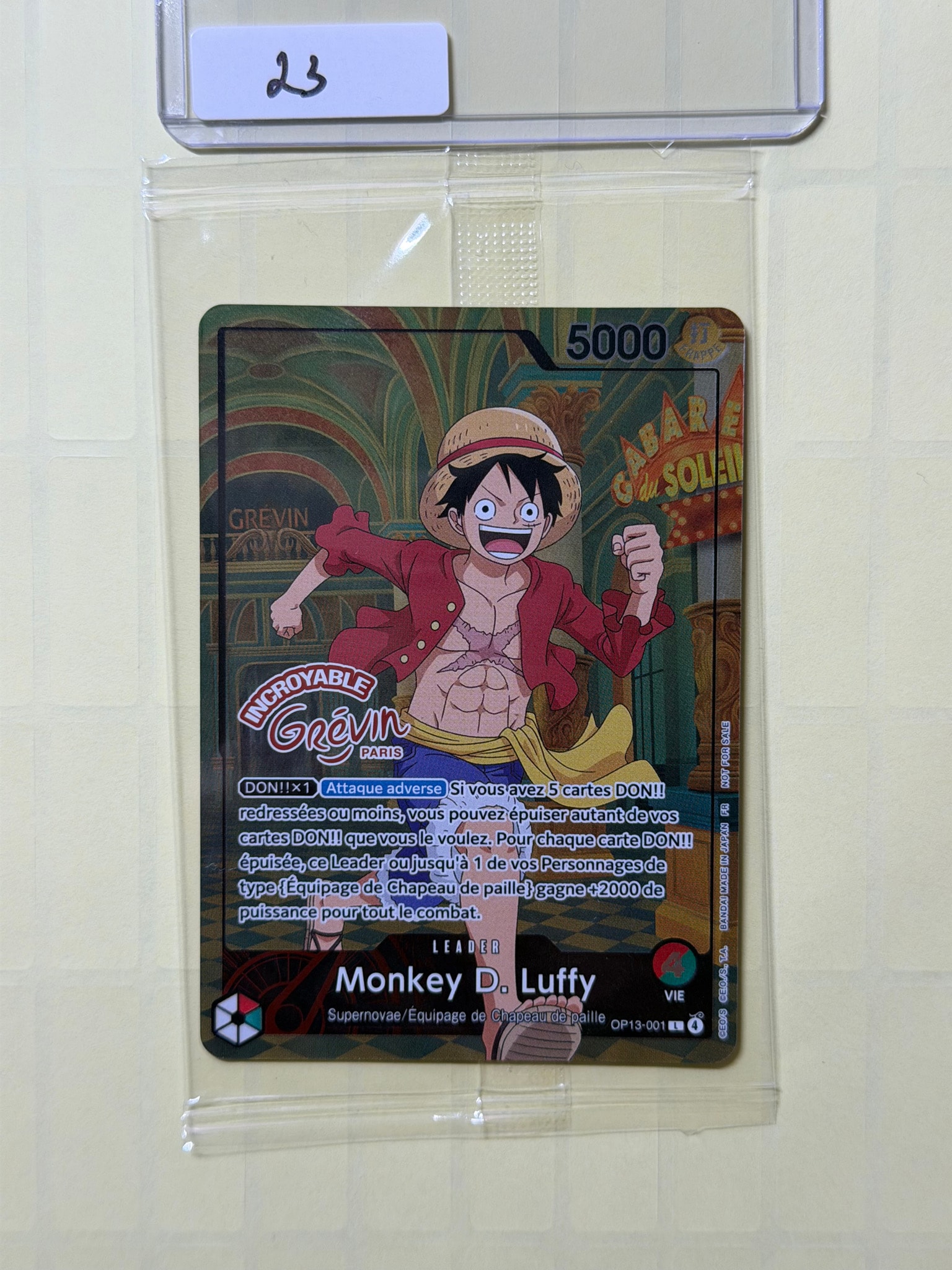 モンキー・D・ルフィ L [OP13-001]【フランス語版】(プロモーションカード「ONE PIECE × グレヴァン美術館」)