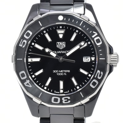 タグホイヤー TAG HEUER WAY1390 アクアレーサー デイト ブラック クォーツ レディース 美品 腕時計 M#148454