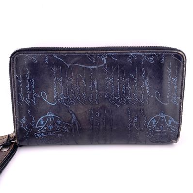 Berluti Itauba Scritto Leather Long Zipped Wallet "Cacao Intenso"