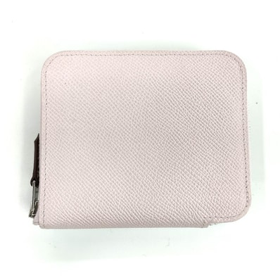 HERMES エルメス アザップ シルクイン コンパクト コインケース 063214CK ヴォーエプソン モーヴペール シルバー金具 W(2024)刻印 レディース【中古】
