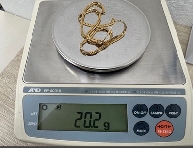 K18イエローゴールド喜平ネックレス20.2g造幣局刻印あり
