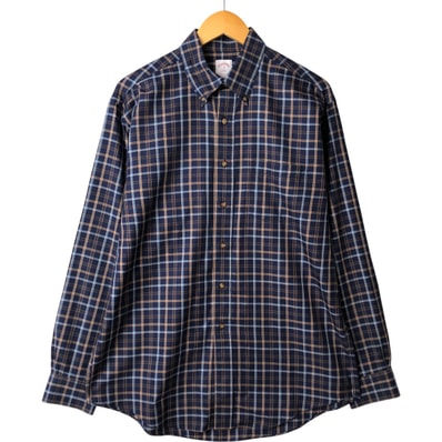 古着 ブルックスブラザーズ Brooks Brothers 346 長袖 ボタンダウンチェックシャツ メンズM相当/eaa594261