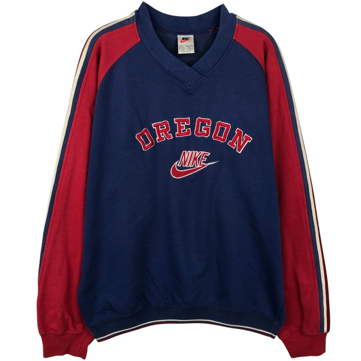 古着 90年代 ナイキ NIKE OREGON オレゴン大学 Vネック カレッジスウェットシャツ トレーナー メンズM相当 ヴィンテージ/eaa635061
