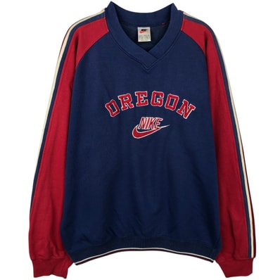 古着 90年代 ナイキ NIKE OREGON オレゴン大学 Vネック カレッジスウェットシャツ トレーナー メンズM相当 ヴィンテージ/eaa635061