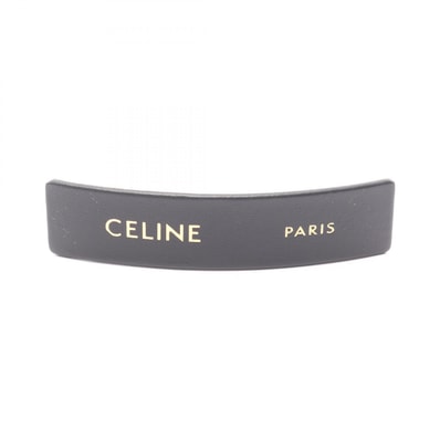 セリーヌ CELINE Paris ヘアクリップ 衣料品 レザー GP(ゴールドメッキ) レディース ブラック系 / ゴールド系 B104E2V0238NG 【新品】