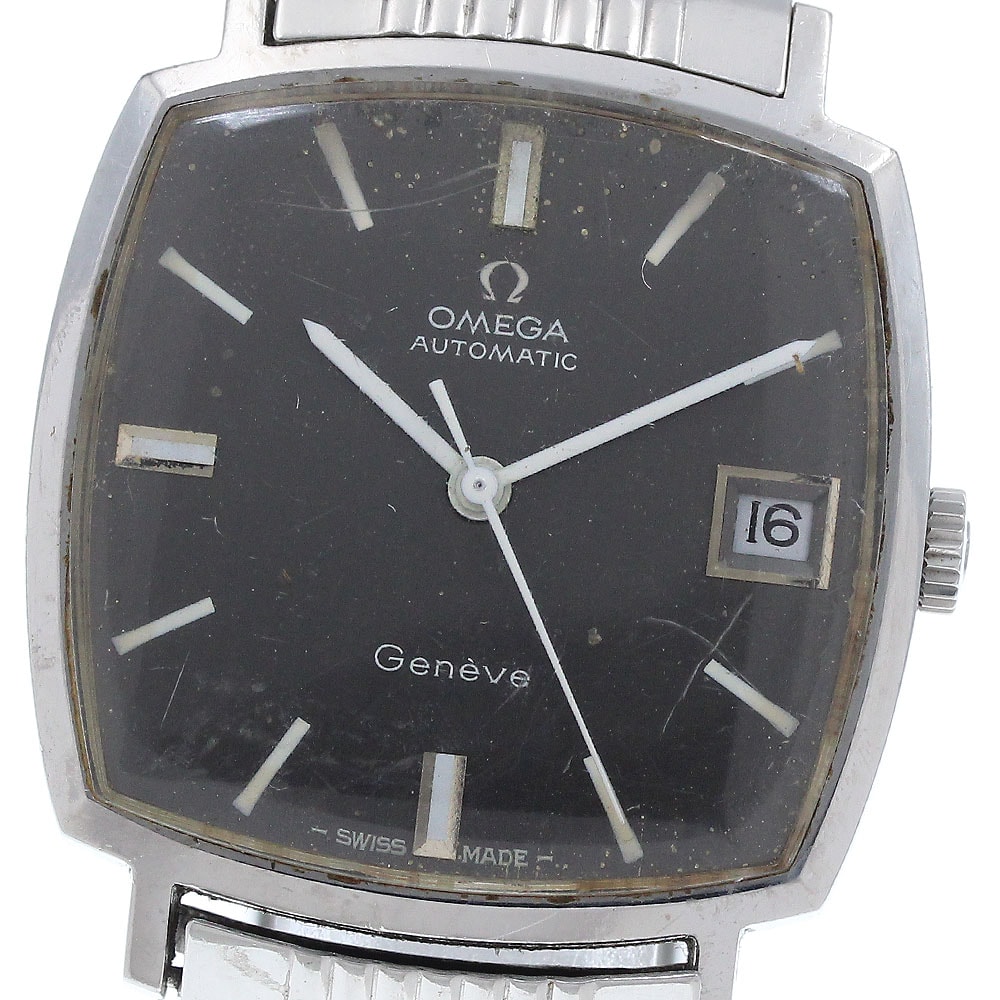 オメガ ジュネーブ スクエア デイト 自動巻き メンズ 【中古】