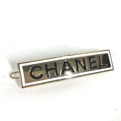 シャネル CHANEL ロゴ B21B ヘアアクセサリー ヘアピン バレッタ メタル ゴールド
