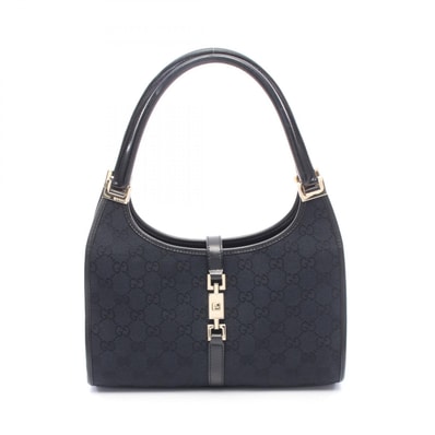 グッチ GUCCI ジャッキー GGキャンバス ハンドバッグ バッグ キャンバス レザー レディース ブラック系 002・1068 【中古】