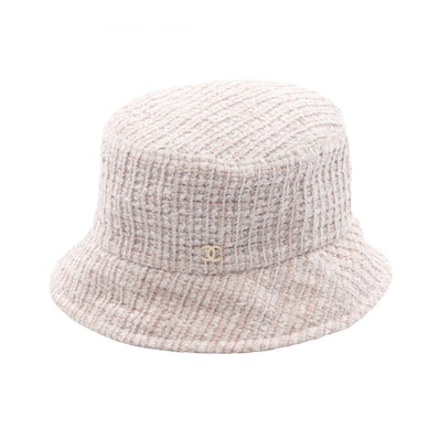 シャネル CHANEL ココマーク ハット 帽子 コットン レディース ホワイト系 / ピンク系 【中古】
