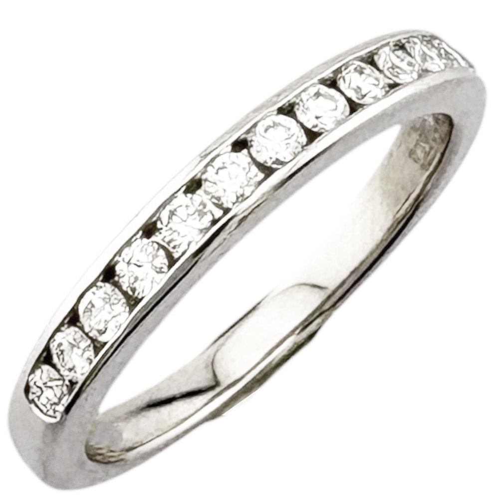 ティファニー ハーフエタニティ リング 指輪 9号 Pt950プラチナ ダイヤモンド レディース TIFFANY&Co. 中古