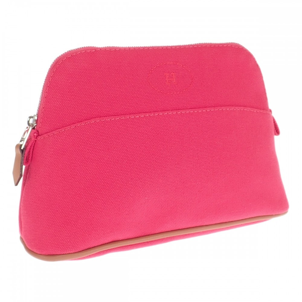 エルメス HERMES ボリード ミニ 20 ポーチ キャンバス レザー ピンク レディース【中古】【ABランク】