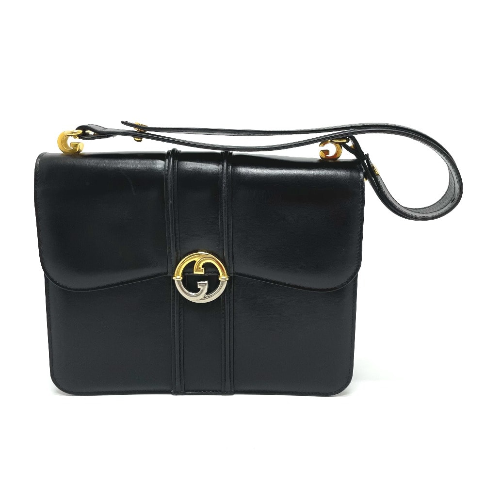 グッチ GUCCI オールドグッチ GG金具 カバン 肩掛け ワンショルダーバッグ ヴィンテージ ショルダーバッグ レザー ブラック